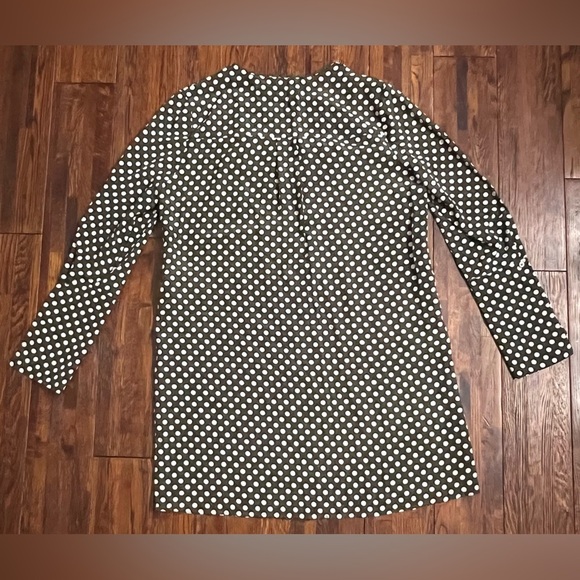 DIANE VON FURSTENBERG Silk Polka Dotted Shift Dress with Keyhole Detail Size 2 - Picture 9 of 10